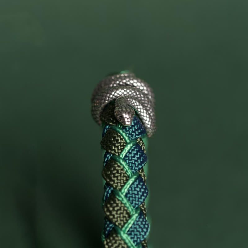 Buddha Stones Year of the Snake 999 Sterling Silver String Protection Braided Bracelet - image 7
