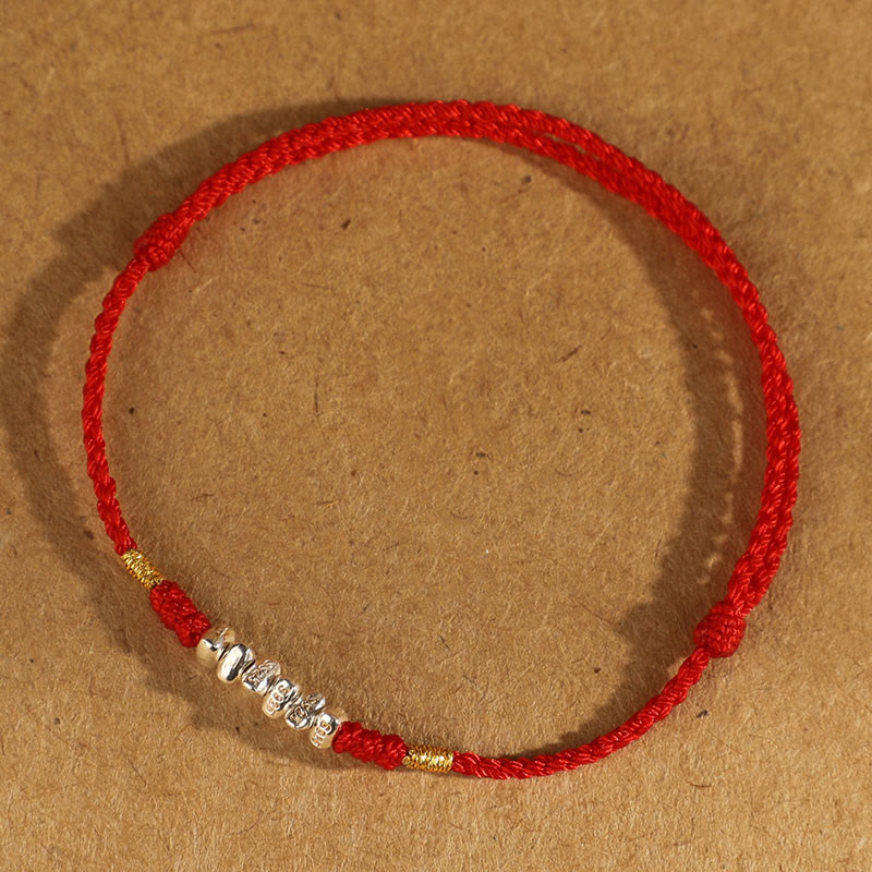 Buddha Stones 925 Sterling Silver String Protection Luck Ultra-Thin Braided Bracelet Anklet - image 12