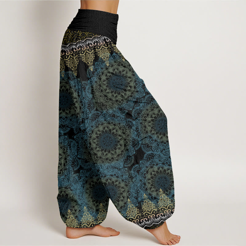 Buddha Stones Triangular Mandala Patterns Women's Elastic Waist Harem Pants - image 8