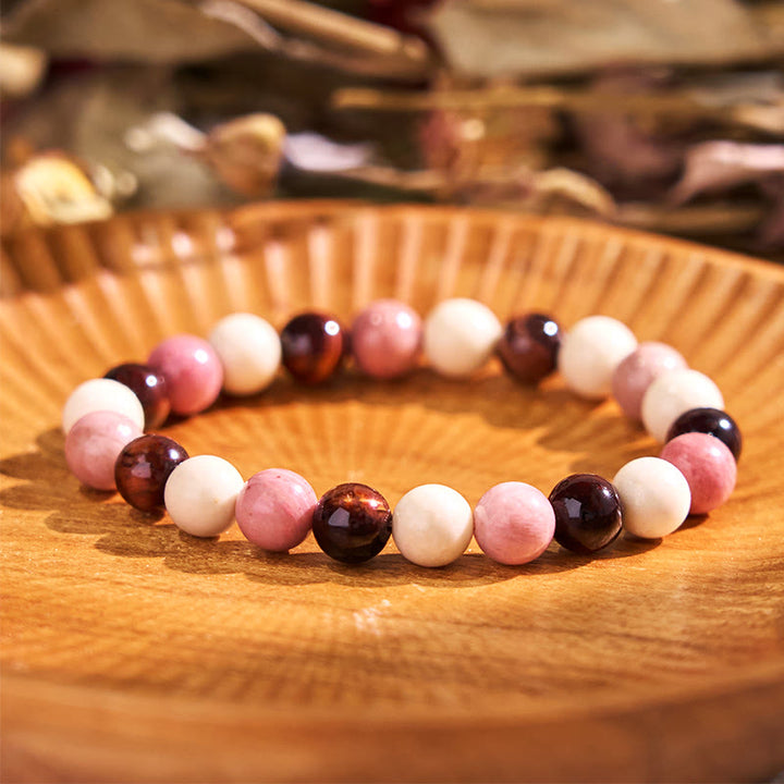 Buddha Stone Various Crystals Malachite Lazurite Hemimorphite Calmness Bracelet - Red Tiger Eye White Stone Rhodonite(Wrist Circumference: 14-16cm) - image 164