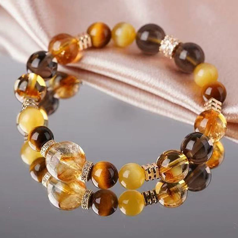 Buddha Stones Citrine Topaz Tiger Eye Happiness Bracelet - image 13