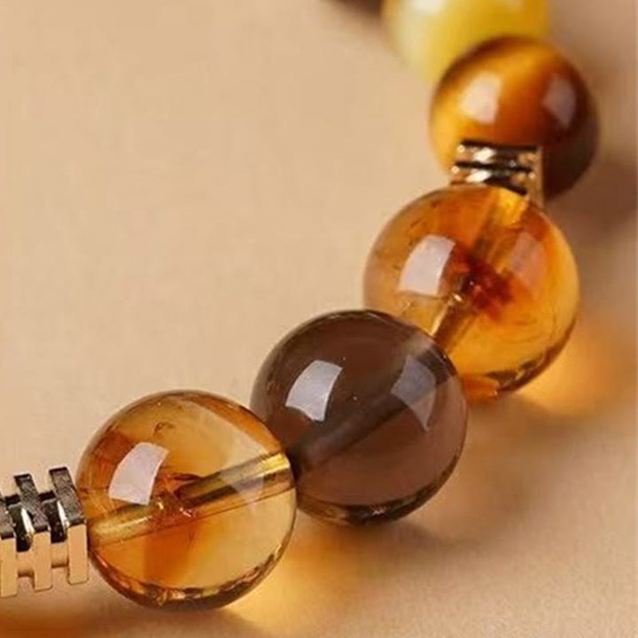 Buddha Stones Citrine Topaz Tiger Eye Happiness Bracelet - image 11
