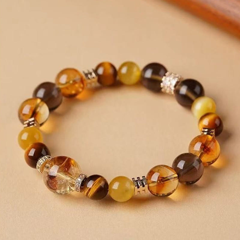 Buddha Stones Citrine Topaz Tiger Eye Happiness Bracelet - image 9