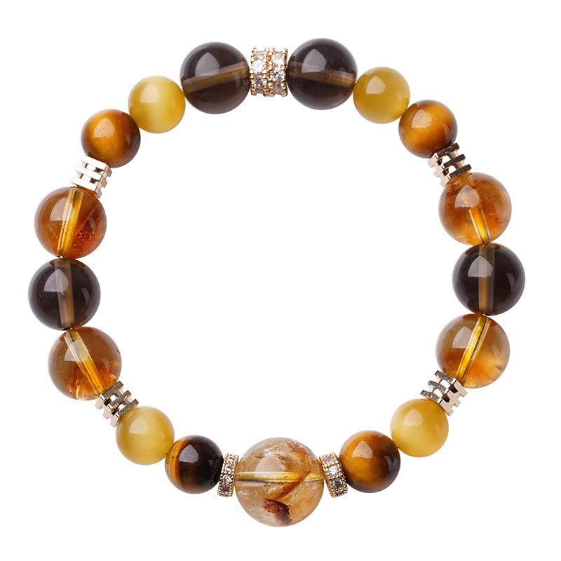 Buddha Stones Citrine Topaz Tiger Eye Happiness Bracelet - image 15