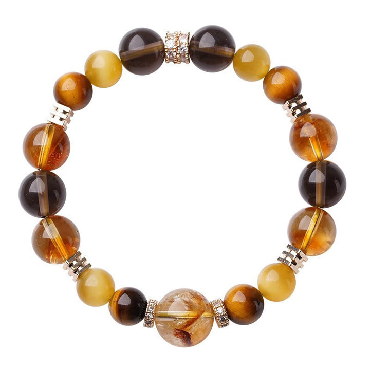 Buddha Stones Citrine Topaz Tiger Eye Happiness Bracelet - image 15