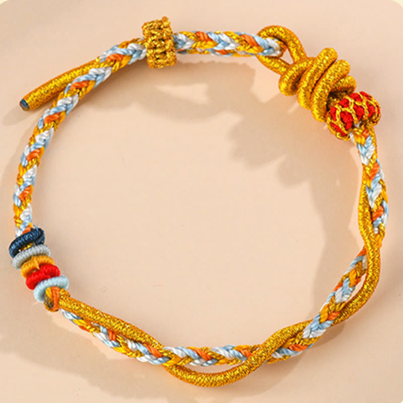 Buddha Stones Colorful String Snake Dragon Year of the Snake Luck Bracelet - image 1
