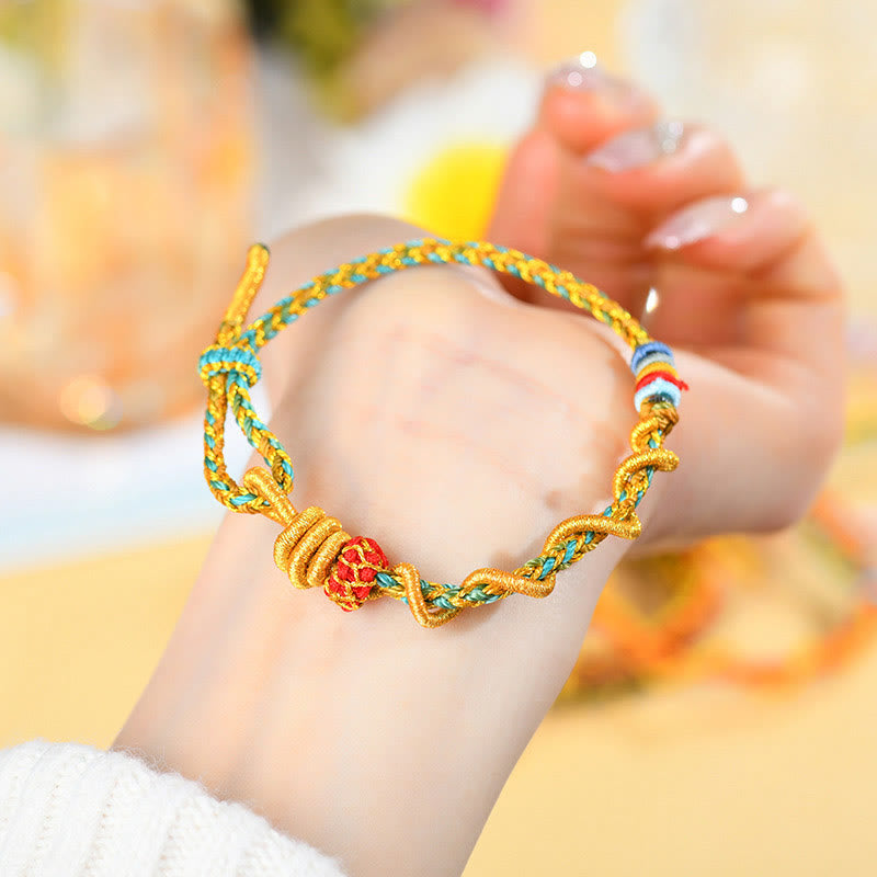 Buddha Stones Colorful String Snake Dragon Year of the Snake Luck Bracelet - image 9