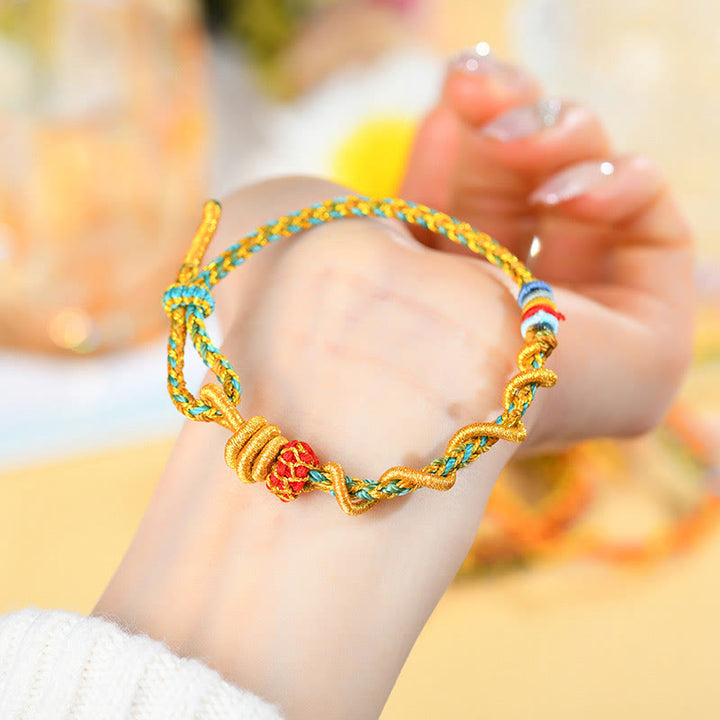 Buddha Stones Colorful String Snake Dragon Year of the Snake Luck Bracelet - image 9
