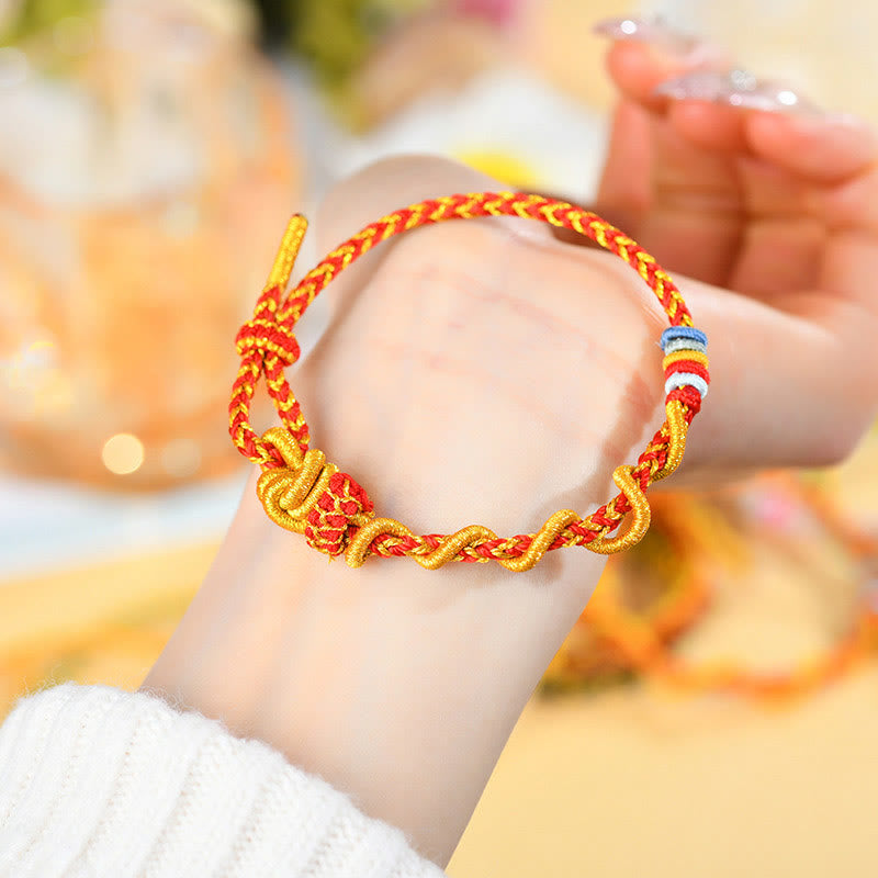 Buddha Stones Colorful String Snake Dragon Year of the Snake Luck Bracelet - image 21