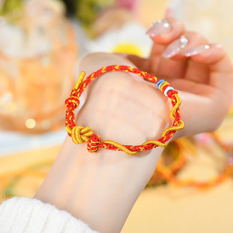 Buddha Stones Colorful String Snake Dragon Year of the Snake Luck Bracelet - image 18