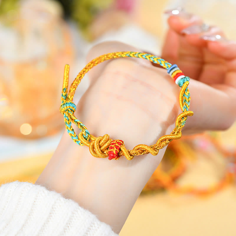 Buddha Stones Colorful String Snake Dragon Year of the Snake Luck Bracelet - image 27