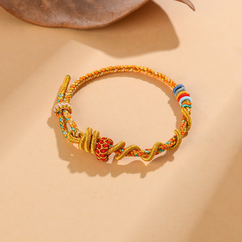 Buddha Stones Colorful String Snake Dragon Year of the Snake Luck Bracelet - image 4