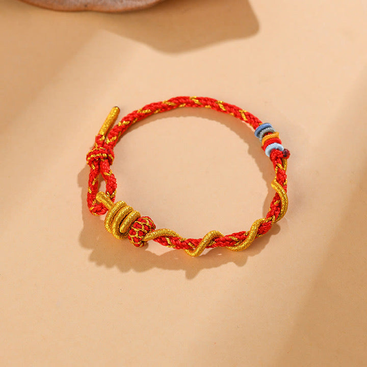 Buddha Stones Colorful String Snake Dragon Year of the Snake Luck Bracelet - image 14