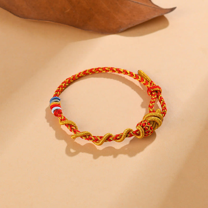 Buddha Stones Colorful String Snake Dragon Year of the Snake Luck Bracelet - image 11