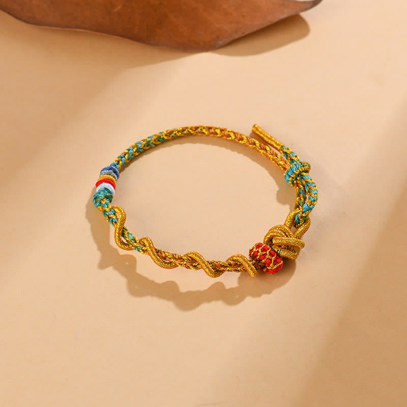 Buddha Stones Colorful String Snake Dragon Year of the Snake Luck Bracelet - image 26