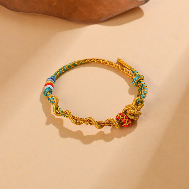 Buddha Stones Colorful String Snake Dragon Year of the Snake Luck Bracelet - image 26