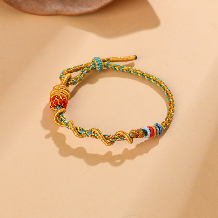 Buddha Stones Colorful String Snake Dragon Year of the Snake Luck Bracelet - image 8