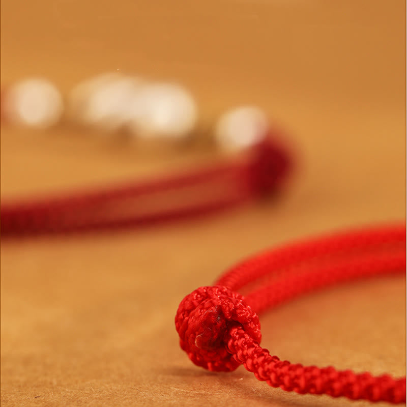 Buddha Stones Red String 999 Sterling Silver Year Of The Snake Anklet - image 7