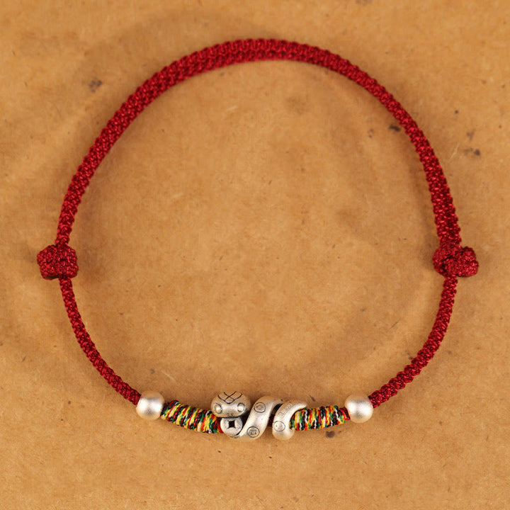 Buddha Stones Red String 999 Sterling Silver Year Of The Snake Anklet - image 11