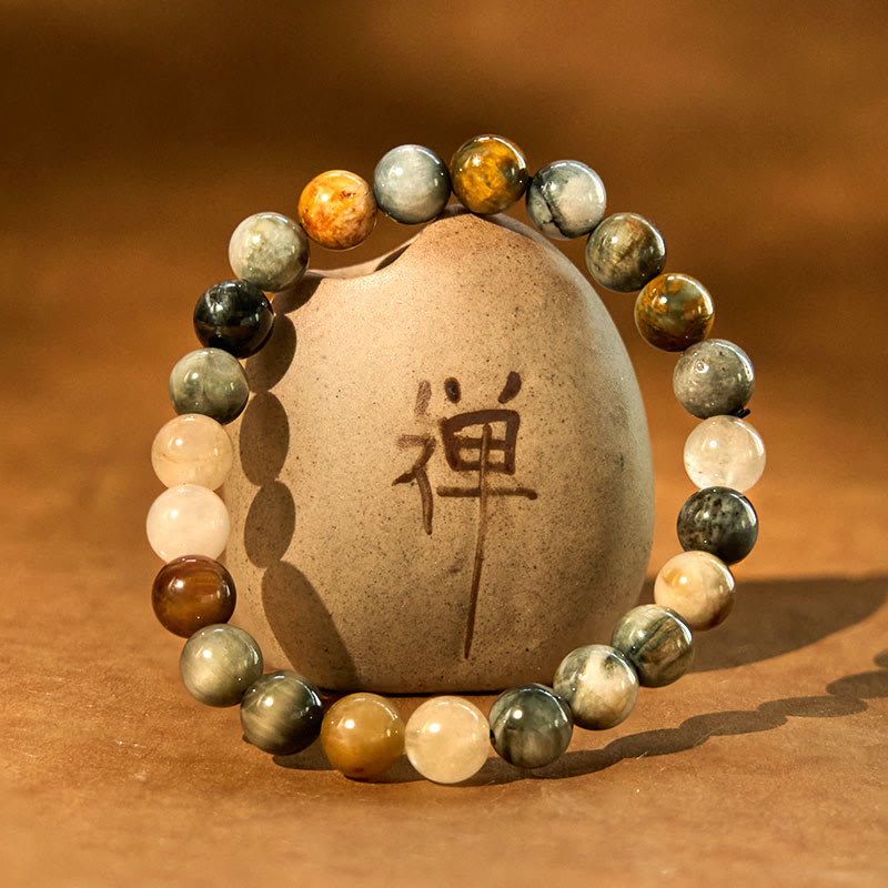 Buddha Stones Natural Eagle's Eye Stone Confidence Positive Bracelet - image 1