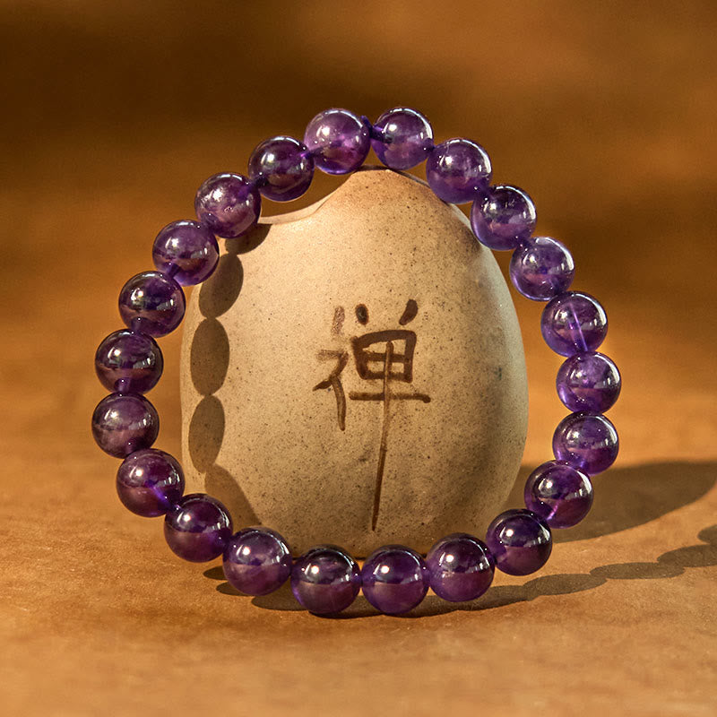 Buddha Stones Natural Amethyst Inner Peace Meditation Bracelet - image 1