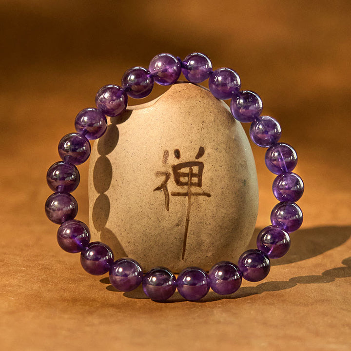 Buddha Stones Natural Amethyst Inner Peace Meditation Bracelet - image 1