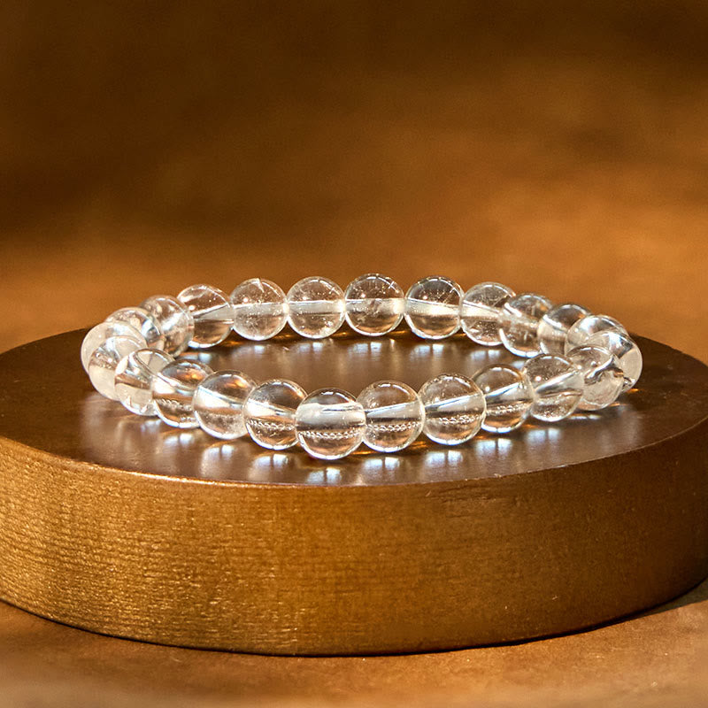 Buddha Stones Natural White Crystal Clarity Meditation Bracelet - White Crystal(Wrist Circumference: 14-16cm) - image 0