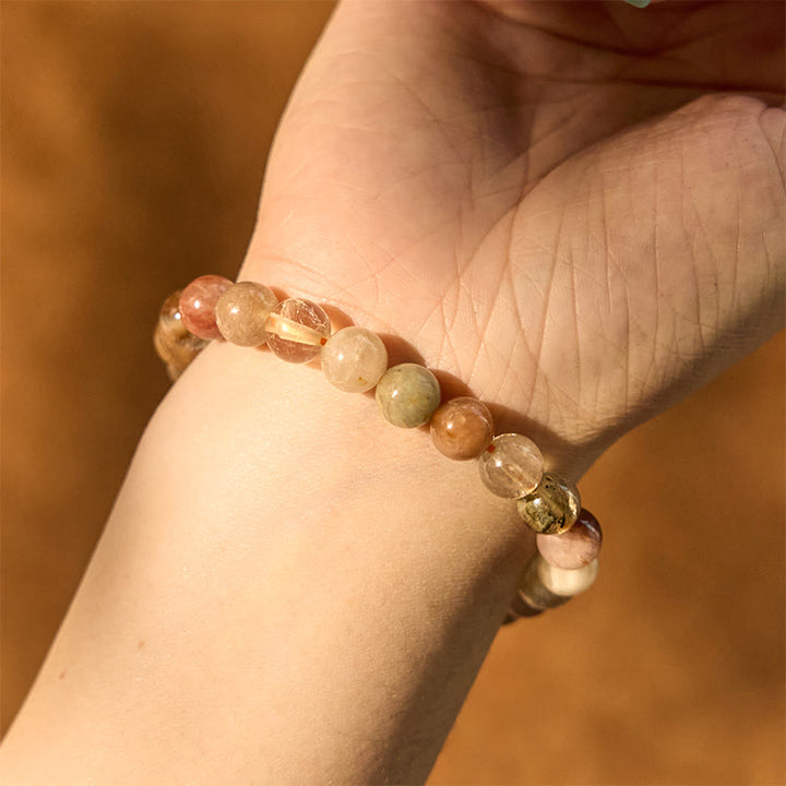 Buddha Stones Natural Multicolored Rutilated Quartz Spiritual Growth Bracelet - image 3