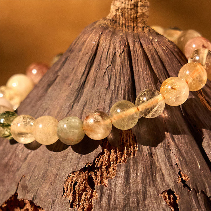Buddha Stones Natural Multicolored Rutilated Quartz Spiritual Growth Bracelet - image 2