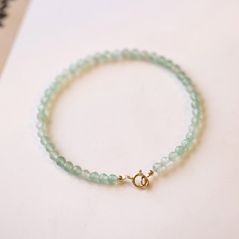 Buddha Stones 3mm Small Green Aventurine Ultra-Thin Beads Luck Bracelet - image 3