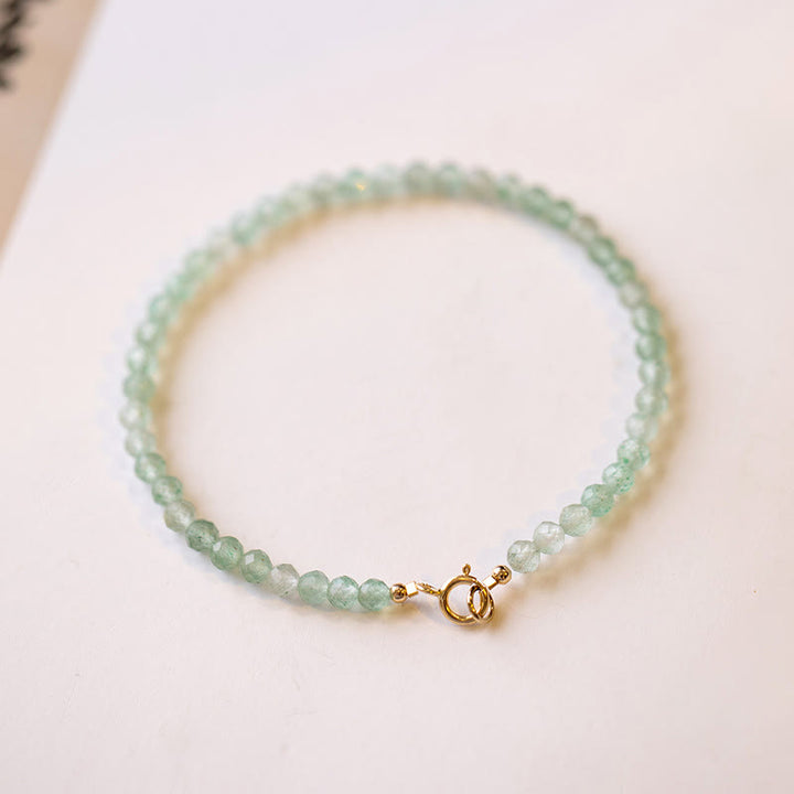 Buddha Stones 3mm Small Green Aventurine Ultra-Thin Beads Luck Bracelet - image 3