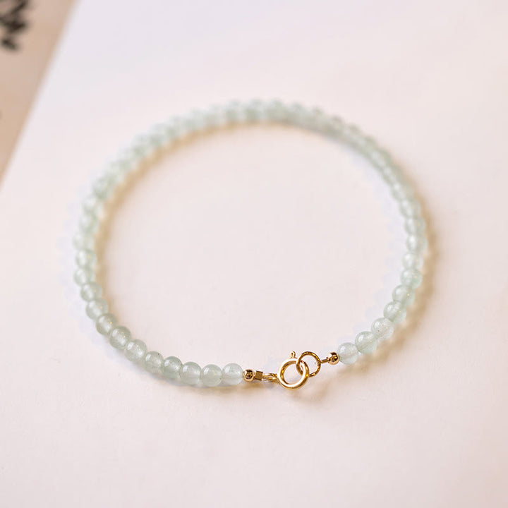Buddha Stones 3mm Small Green Aventurine Ultra-Thin Beads Luck Bracelet - 3mm Round Beads - 16cm - image 12