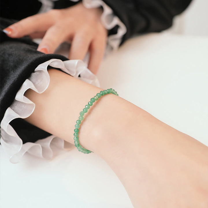 Buddha Stones 3mm Small Green Aventurine Ultra-Thin Beads Luck Bracelet - image 4