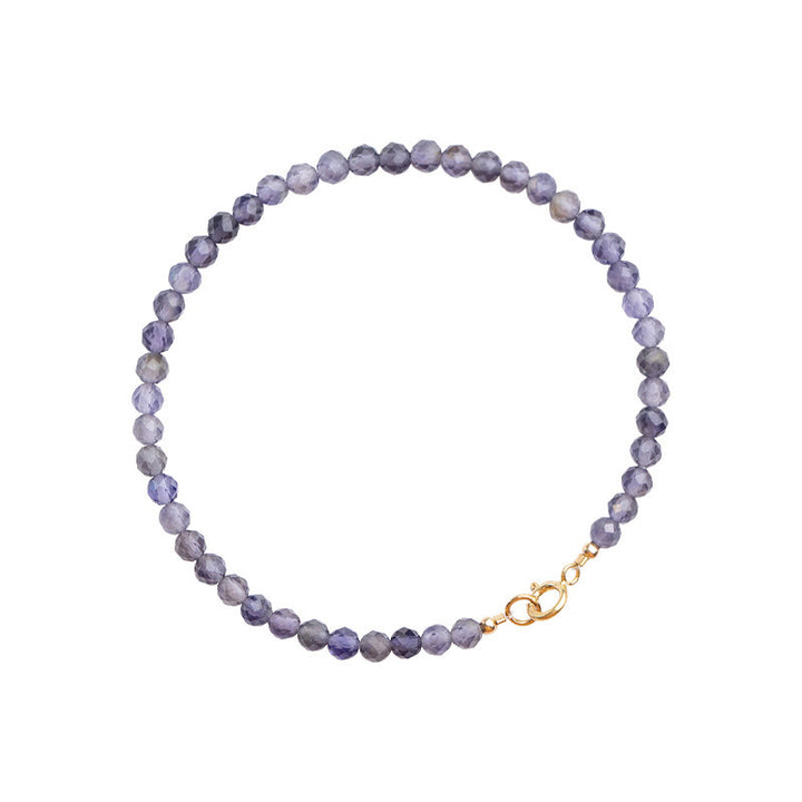 Buddha Stones 3mm Amethyst Iolite Ultra-thin Beads 14k Gold Plated Copper Communication Bracelet - image 14