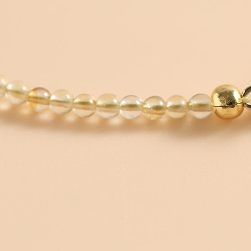 Buddha Stones 2.5mm Ultra-thin Citrine Tourmaline 14K Gold Filled Copper Beads Prosperity Bracelet - image 3