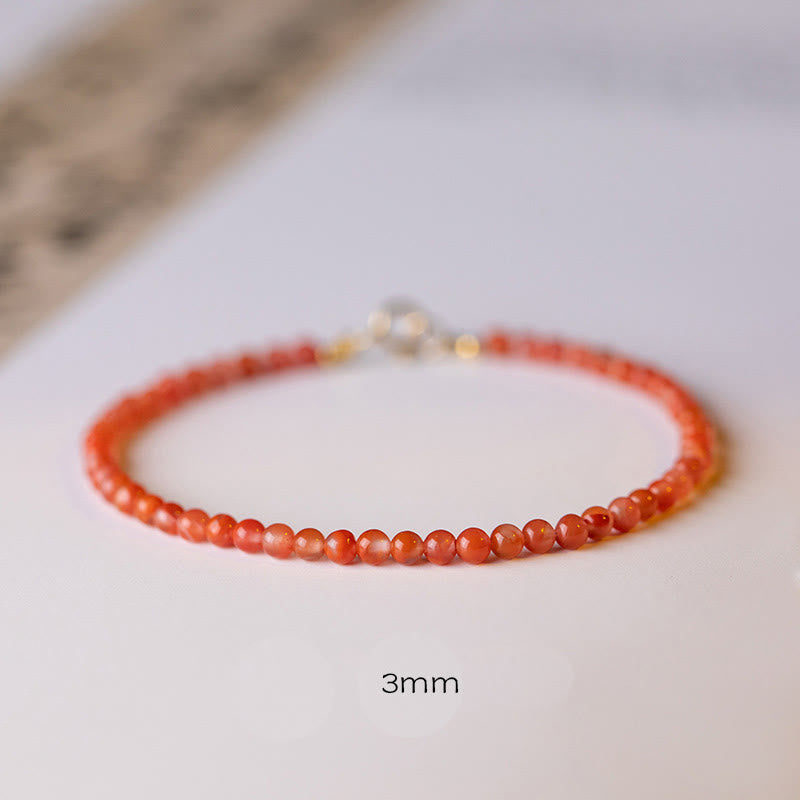Buddha Stones Natural Cherry Persimmon Red Agate Ultra-thin Beads Confidence Bracelet - image 1
