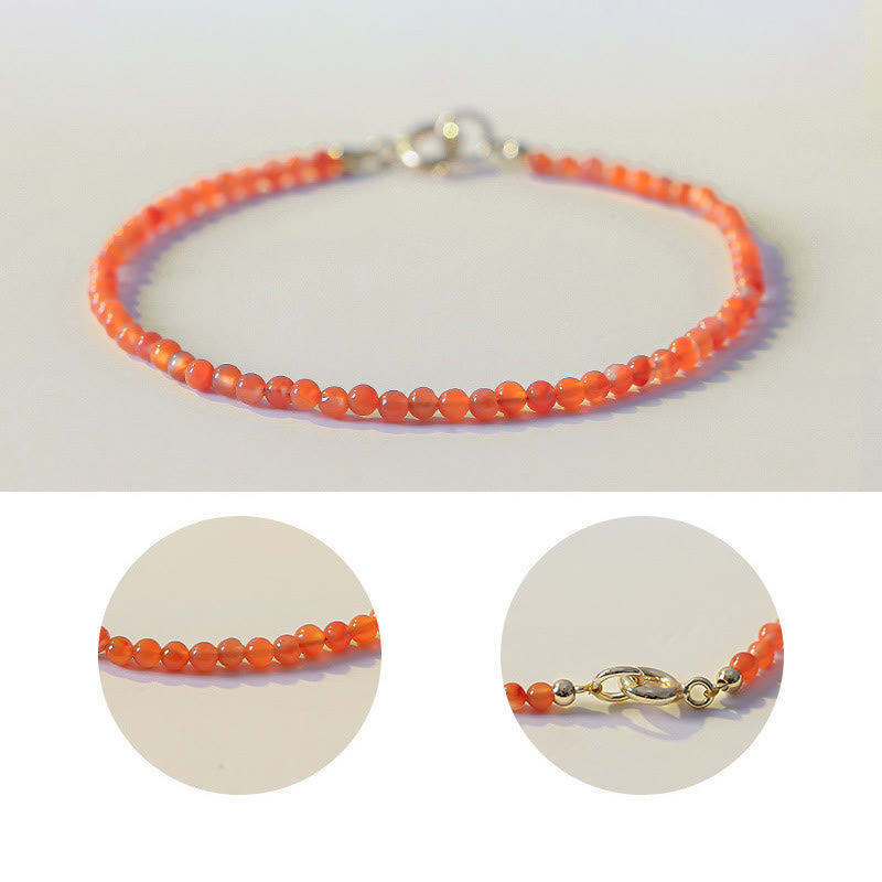 Buddha Stones Natural Cherry Persimmon Red Agate Ultra-thin Beads Confidence Bracelet - image 4