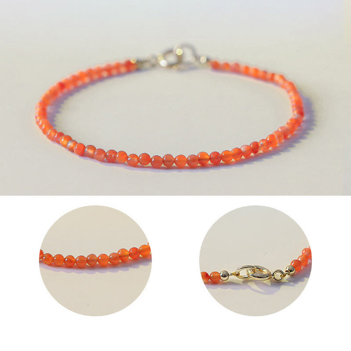 Buddha Stones Natural Cherry Persimmon Red Agate Ultra-thin Beads Confidence Bracelet - image 4