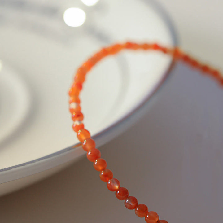 Buddha Stones Natural Cherry Persimmon Red Agate Ultra-thin Beads Confidence Bracelet - image 7