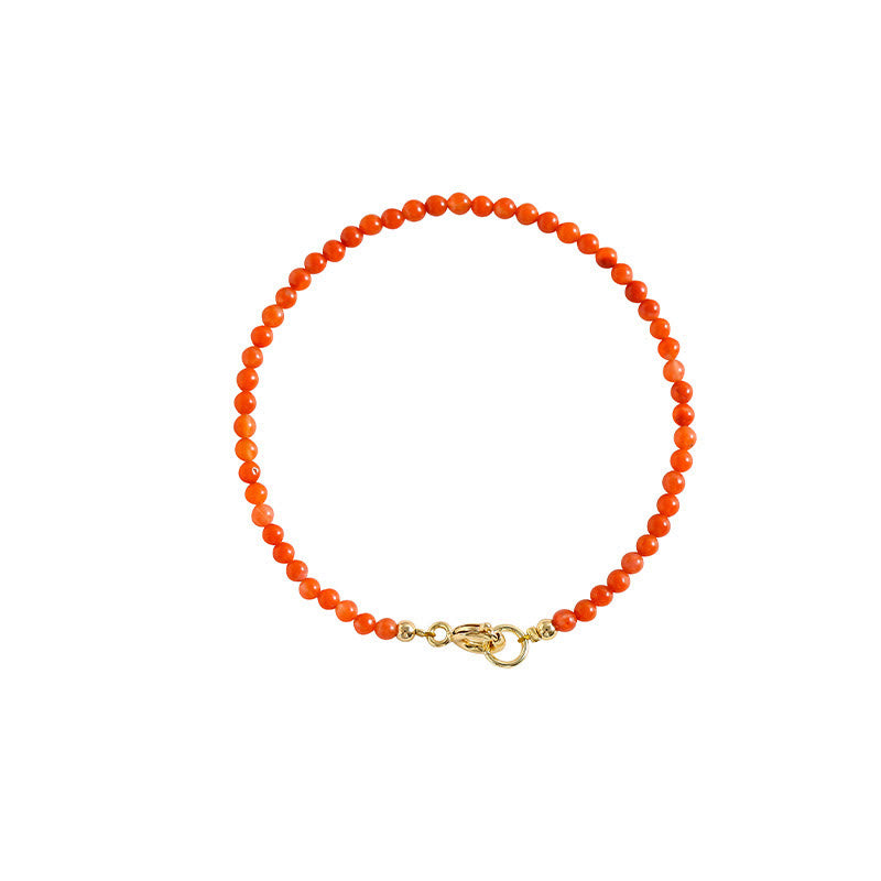 Buddha Stones Natural Cherry Persimmon Red Agate Ultra-thin Beads Confidence Bracelet - image 11