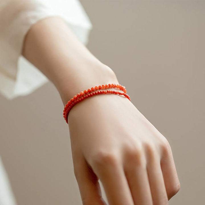 Buddha Stones Natural Cherry Persimmon Red Agate Ultra-thin Beads Confidence Bracelet - image 17