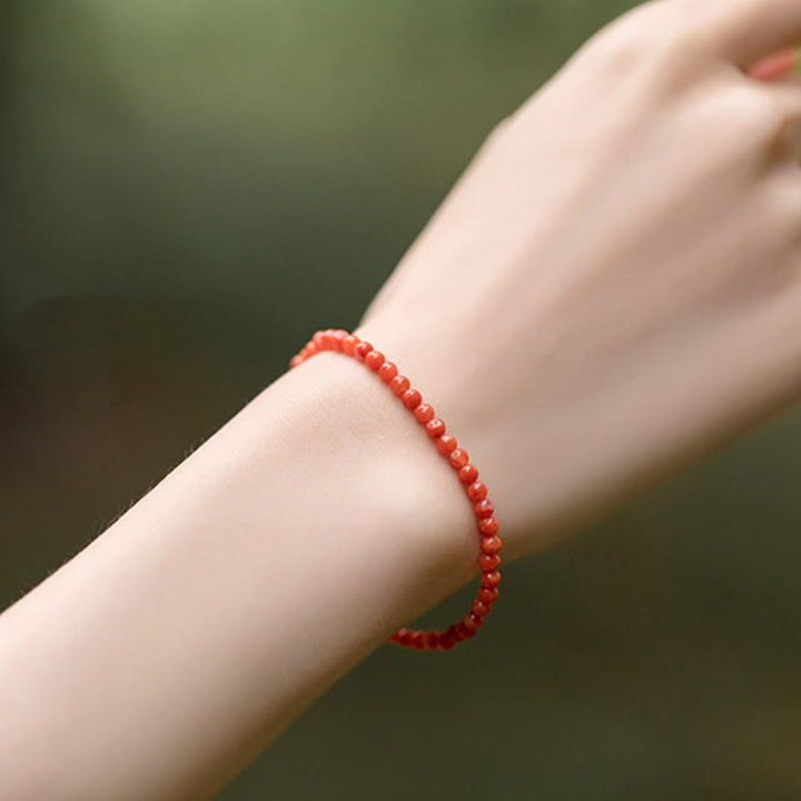 Buddha Stones Natural Cherry Persimmon Red Agate Ultra-thin Beads Confidence Bracelet - image 13