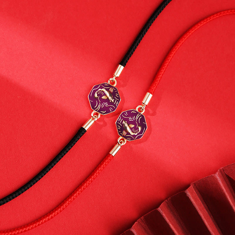 Buddha Stones 925 Sterling Silver Luck Koi Fish Color Change Wealth Handcrafted Braided Bracelet - image 1