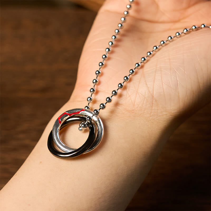 Buddha Stones Copper Qiankun Hoop Big Dipper Luck Necklace Pendant - image 4