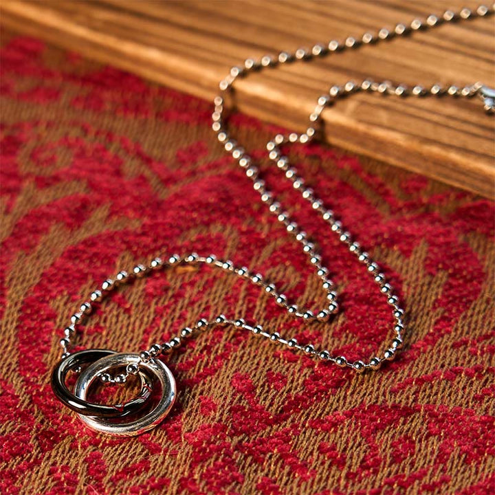 Buddha Stones Copper Qiankun Hoop Big Dipper Luck Necklace Pendant - image 2