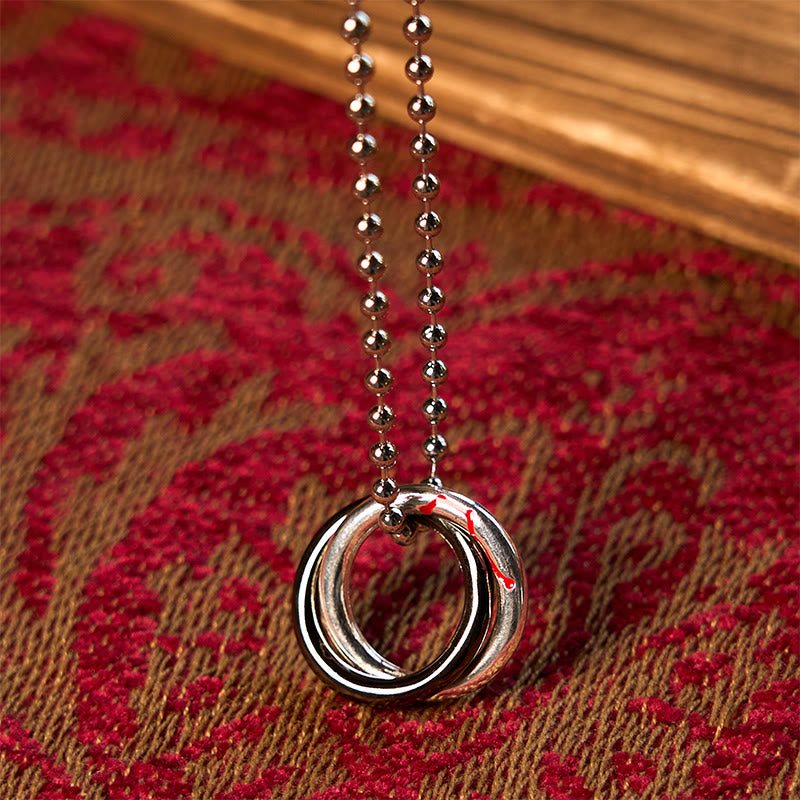 Buddha Stones Copper Qiankun Hoop Big Dipper Luck Necklace Pendant - image 1