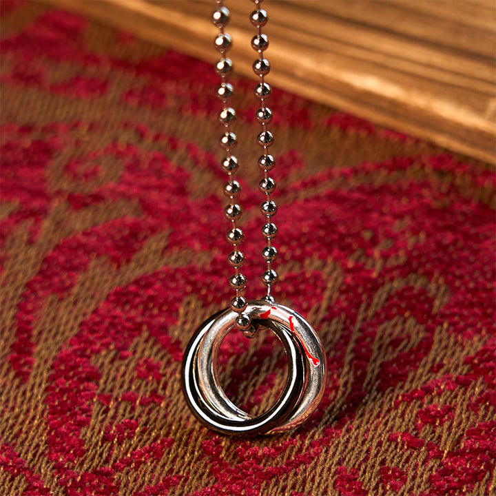 Buddha Stones Copper Qiankun Hoop Big Dipper Luck Necklace Pendant - image 1