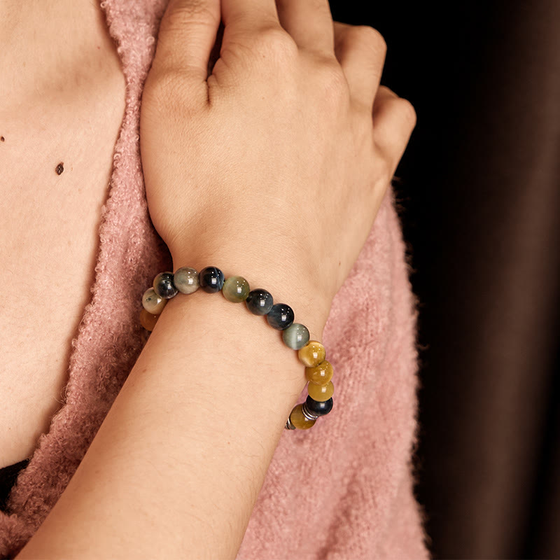 Buddha Stones Blue Green Red Tiger Eye Buddha Head Balance Bracelet - image 23