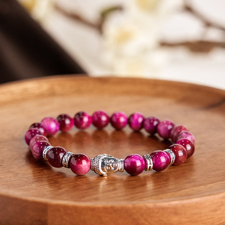 Buddha Stones Blue Green Red Tiger Eye Buddha Head Balance Bracelet - image 32