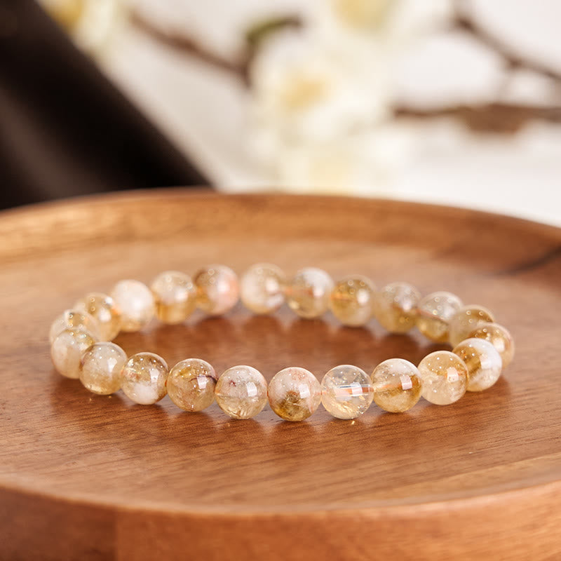 Buddha Stones Natural Citrine Snowflake Crystal Prosperity Bracelet - image 1